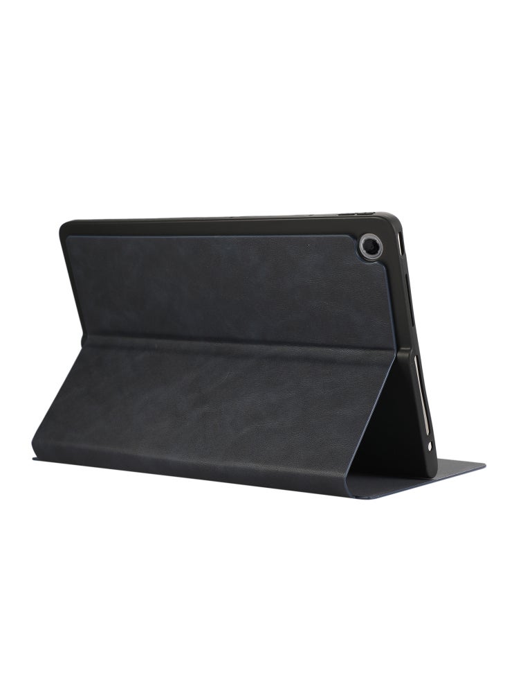 For Lenovo Tab Plus Shockproof Case PU Leather Tablet Cover with Stand - Blue - Image 4